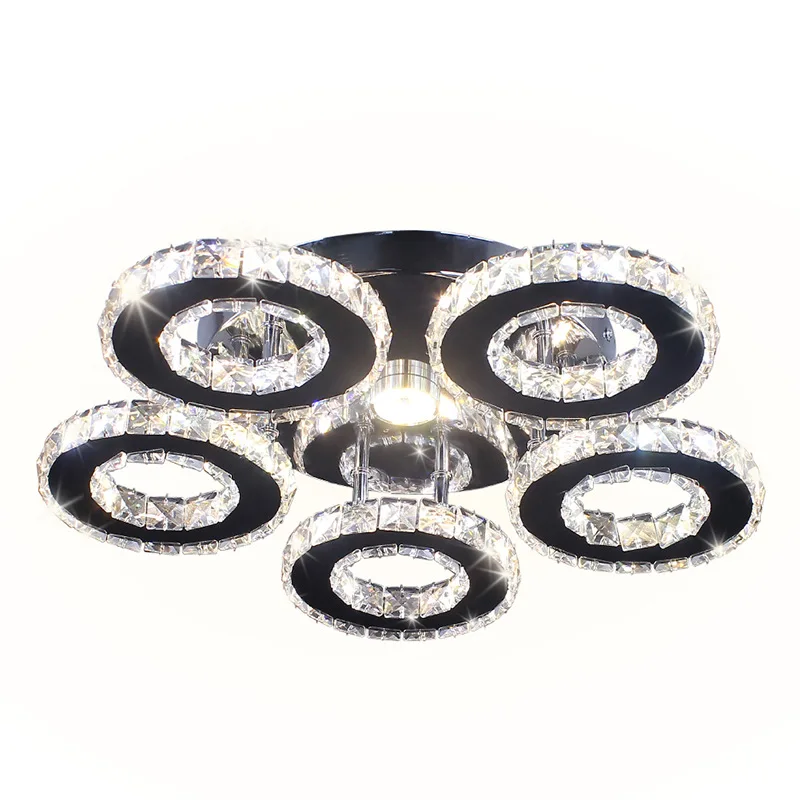 

Chandelier 3/5 Rings Crystal Ceiling Chandeliers Light Fixture for Bedroom Living Room Lustres Home Deco Luminaria