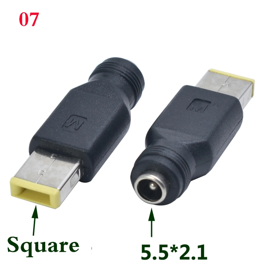 Connecteur DC 5.5x2.1mm femelle vers 2.5 × 0.7, 3.0 × 1.1, 3.5 × 1.35, 4.0 × 1.7, 4.8 × 1.7, 1 pièce adaptateur d\'alimentation mâle pour ordinateur