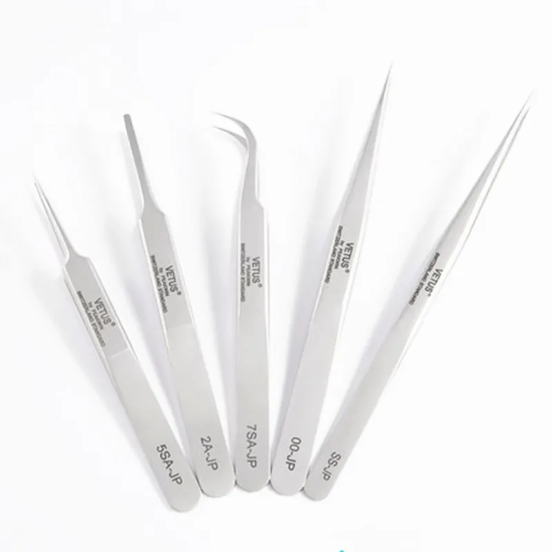 Vetus JP Series Premium Tweezers for Eyelash Extensions Anti-static Hyperfine Precision Makeup Pinzas 2A/5SA/7SA/00/SS/3C-JP