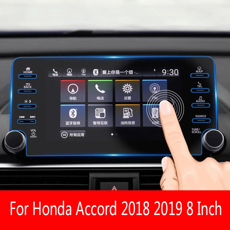 Per Honda Accord 2018 2019 8 pollici Accord Car Central Control Film 8 fori protezione dello schermo navigazione auto vetro temperato