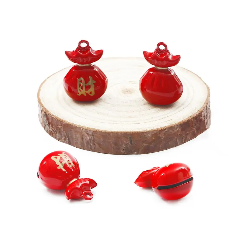 1pc Chinese Style Brass Bell Good Luck Charms DIY Jewelry Cellphone Pendants Bag Hanging Craft Making New Year Christmas Decor