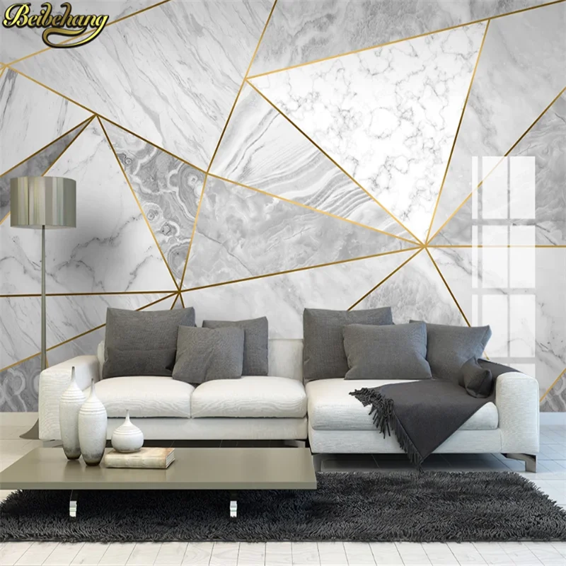 

beibehang custom photo mural wallpaper for living room Jazz white minimalistic geometric marble background tile 3D wall paper