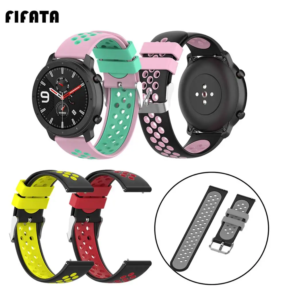 

FIFATA 20mm 22mm Colorful Silicones Replace Watch Strap For Xiaomi Huami Amazfit Bip Youth/Huawei Watch GT/Samsung Gear Sport