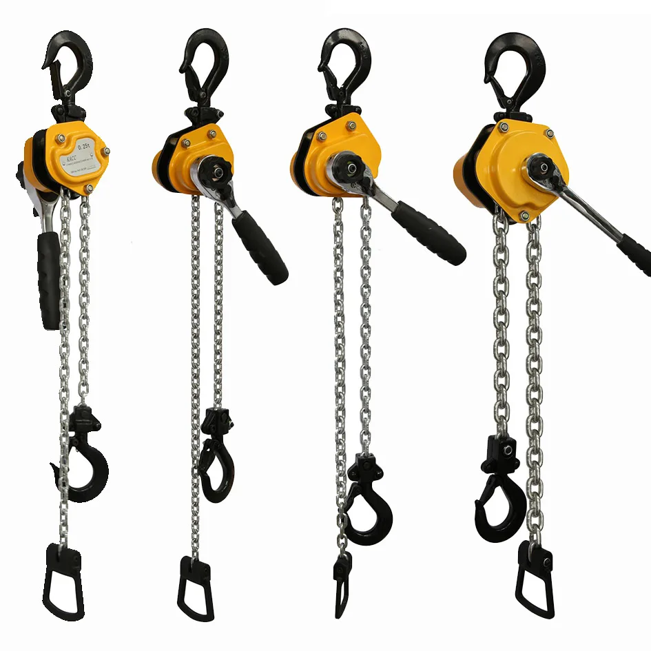 KACC Mini Hand Chain Hoist Hook Mount 0.25/0.5 Ton Capacity 3Meter Lift CE Certificate Portable Manual Lever Block Lifting