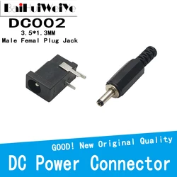 20 pz/lotto 10 paia DC002 3.5*1.3MM maschio spina di alimentazione connettore Jack linea di saldatura maschio DC-002 Mini presa cc femmina 3.5 x1.3mm