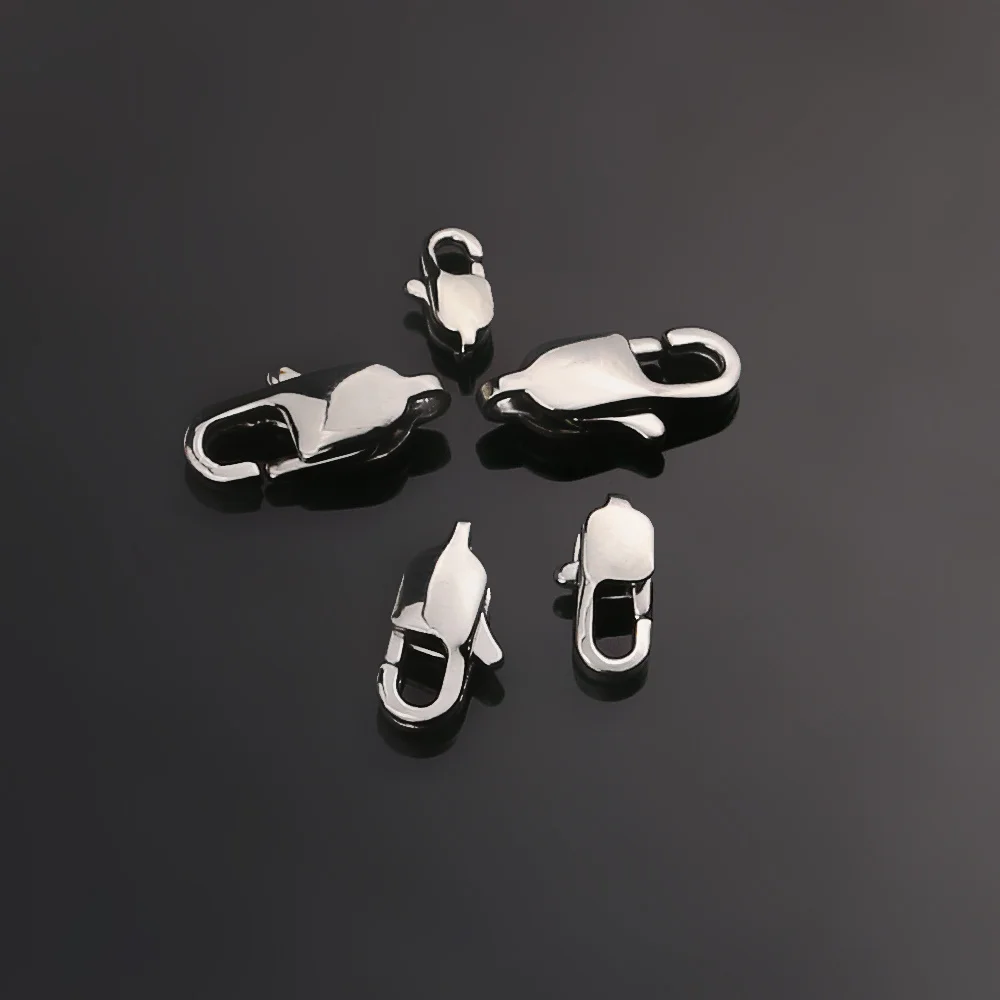 10pcs High Quality Polishing Stainless Steel Lobster Clasps Hooks End Clasps Connectors for Necklace Bracelet Jewelry Findings