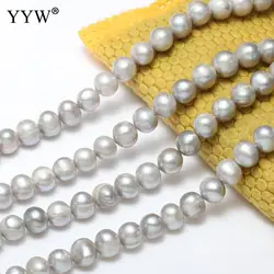 AA Natural Potato Shape Freshwater Pearl Beads For Jewelry Making Diy Bracelet Necklace 8-9mm Gray Cultured Pearls 14.6