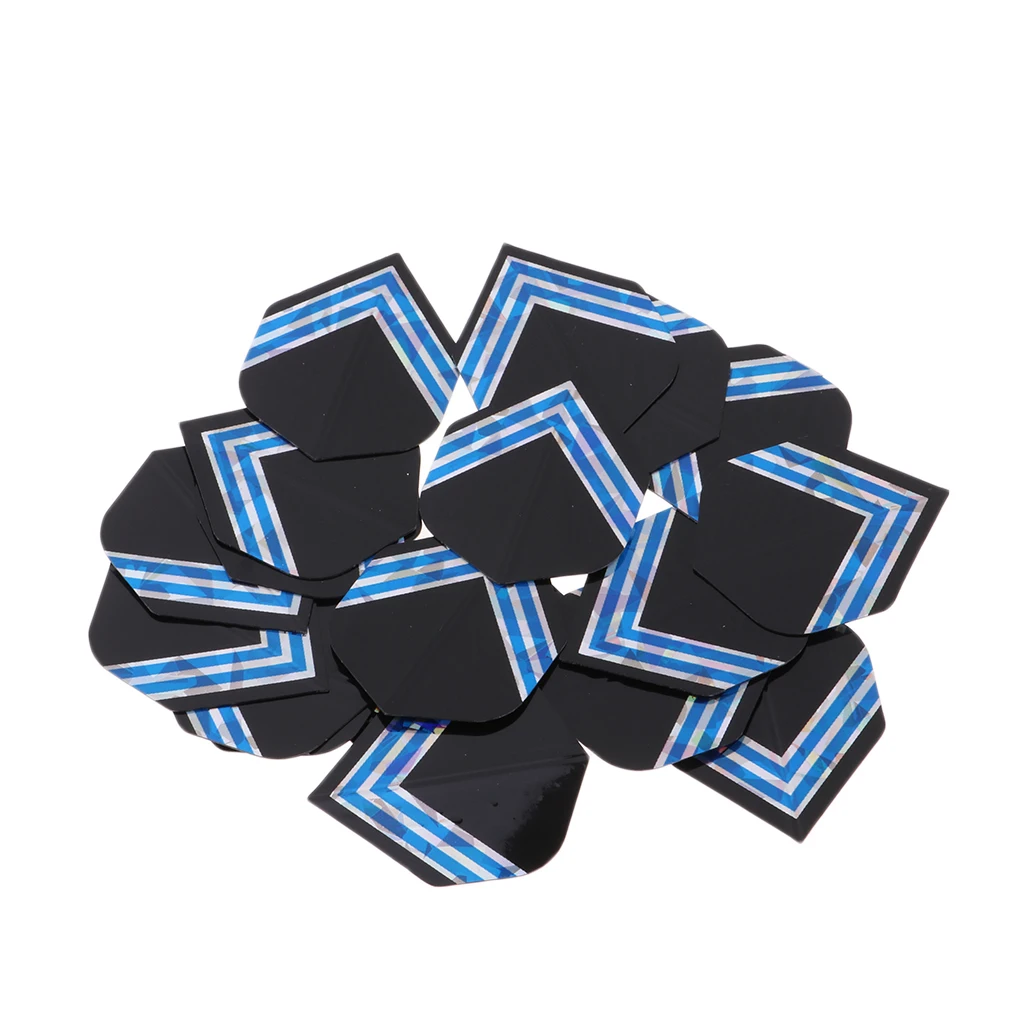 MagiDeal 20pcs Dart Flights Standard Geometric Patterns Darts Flights Protectors for Steel / Soft Tip DIY Darts Accessories