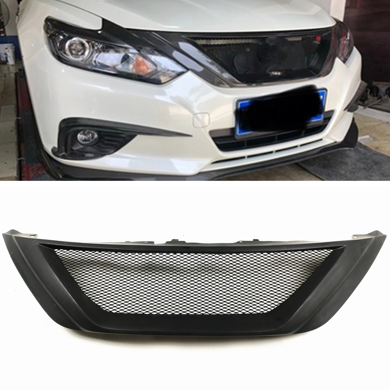 

Racing Grills For Nissan Teana Altima 2016-2018 Fiberglass/Carbon Fiber Honeycomb Style Front Grille Upper Bumper Hood Meah Grid