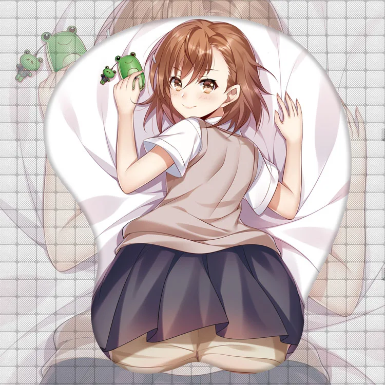 Misaka Mikoto-alfombrilla para reposamuñecas de PU, para ratón, teclado de ordenador, para oficina, escritorio