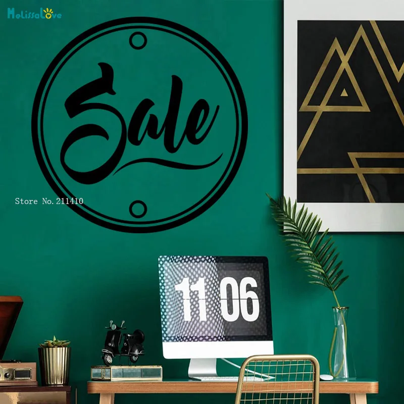 Discount Signs Attract Customers Window Sticker Super Shopping  E-commerce Office Decor Self-adhesive Sale Logo Decals YT3575