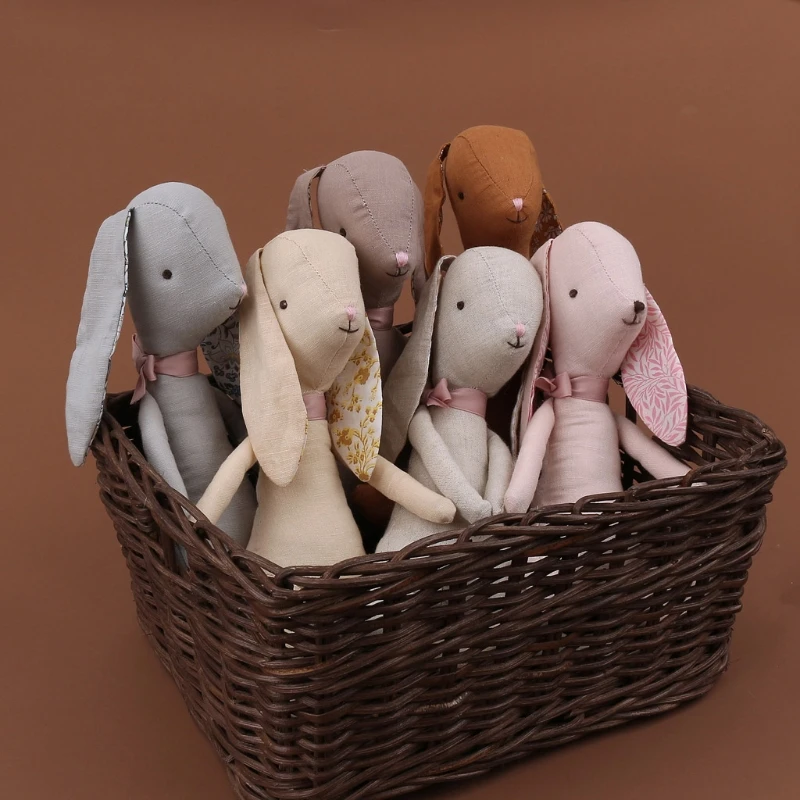 Baby Kawaii Bunny Pluche Konijn Poppen Zachte Pasgeboren Slapen Knuffel Baby Sussen Speelgoed Konijn Pasen Gift Knuffels Voor meisjes