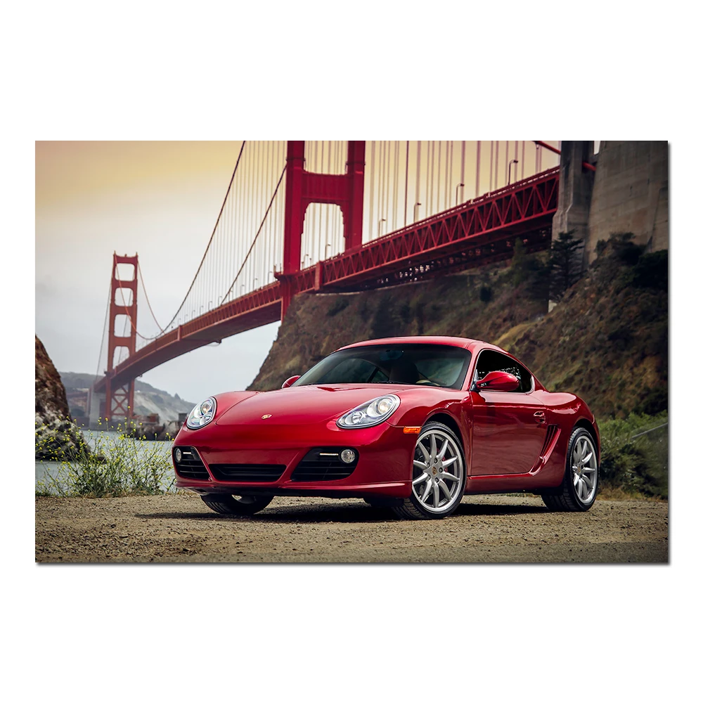 Golden Gate Bridge 987 Cayman Car Canvas Paintings Wall Art Prints Poster Vehicle Picture Home Decor