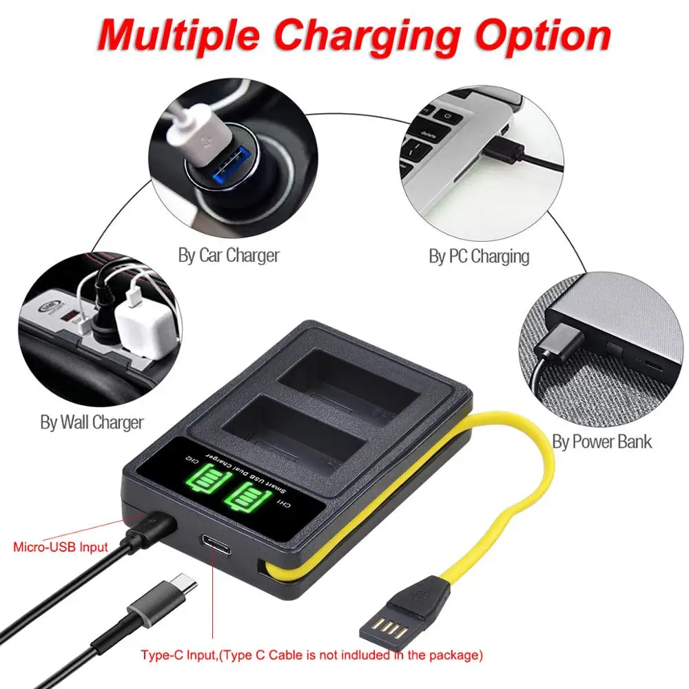 CB-2LZE LED Dual USB Charger for Canon  NB-7L NB7L NB 7L battery and PowerShot G10 G11 G12 SX30 SX30IS Digital Camera