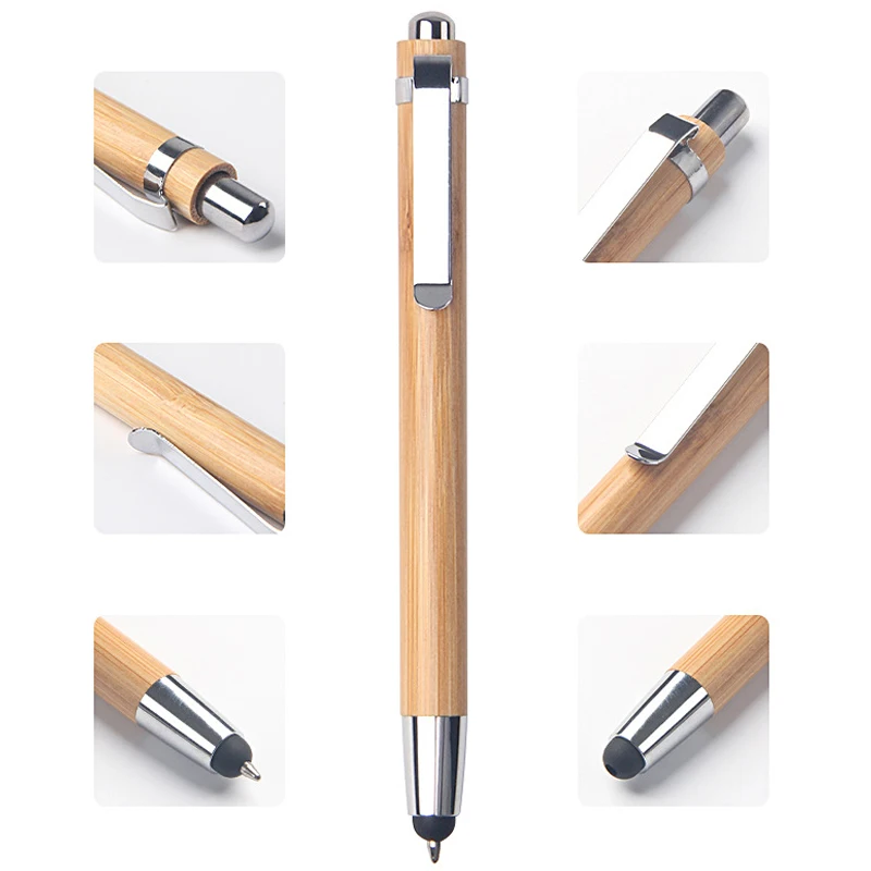 50Pcs/Lot Ballpoint Pen Sets Bamboo Wood Writing Instrument