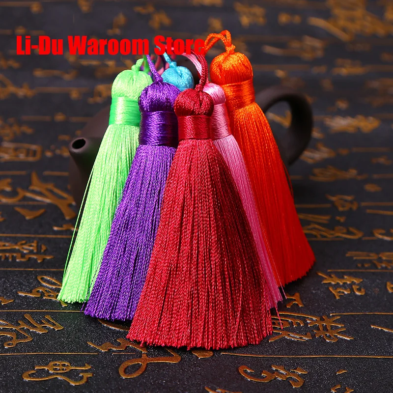 2-5Pcs/Lot 8cm Silk Tassel Fringe Curtain Brush DIY Craft Tassel Fringe Trim For Curtains Jewelry Making Wedding Home Decoration