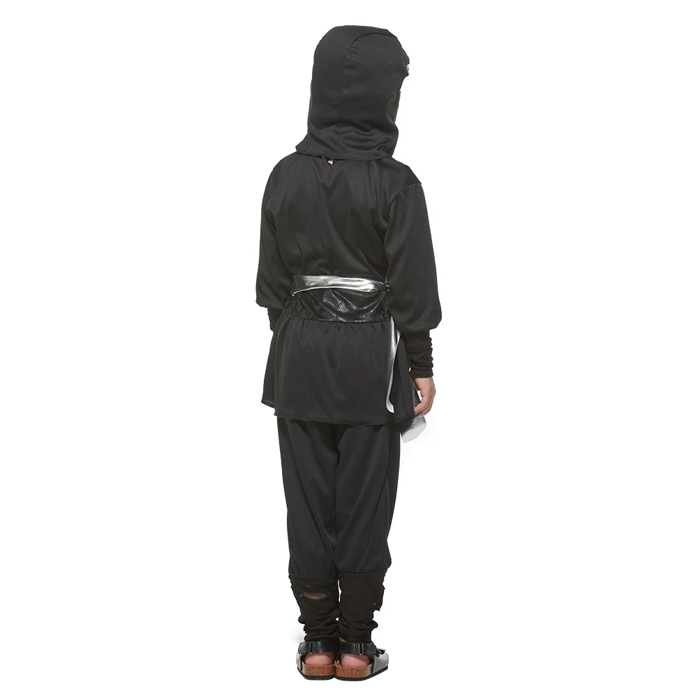 Conjunto de ropa de Ninja para niños, disfraz de Halloween, Black Killer