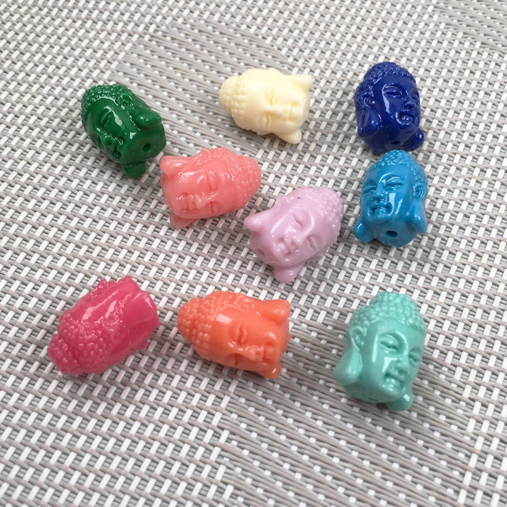 Synthetic Coral engraving Buddha Pattern Punch loose beads isolation bead for Jewelry making DIY necklace bracelet accessories