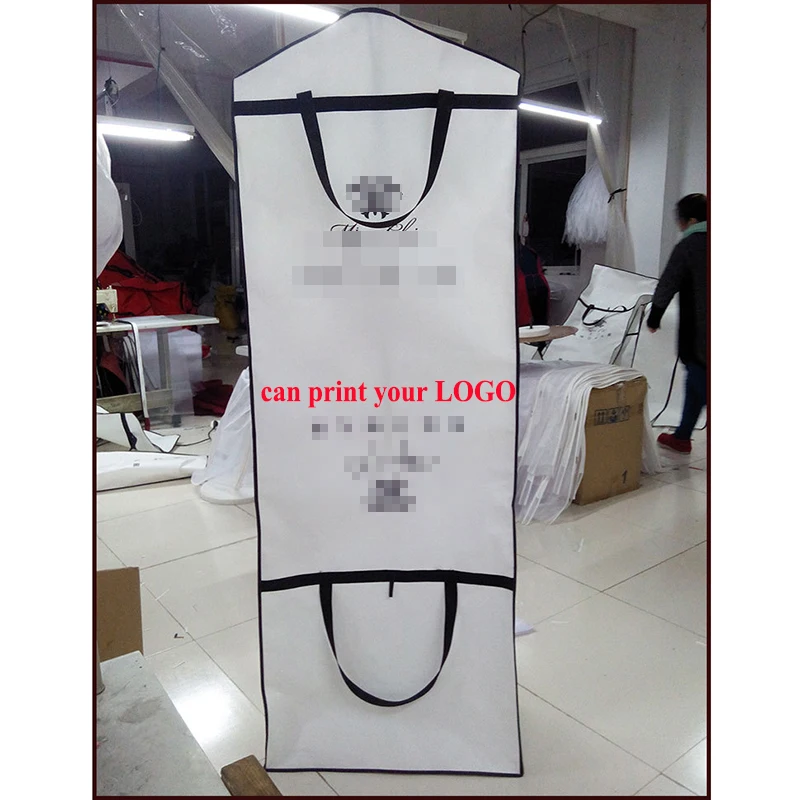 180cm Bridal Wedding Gown Dress Garment Bags Gusseted Garment Dust Cover Bag Protector Travel Storage Bag for Prom Evening Gowns