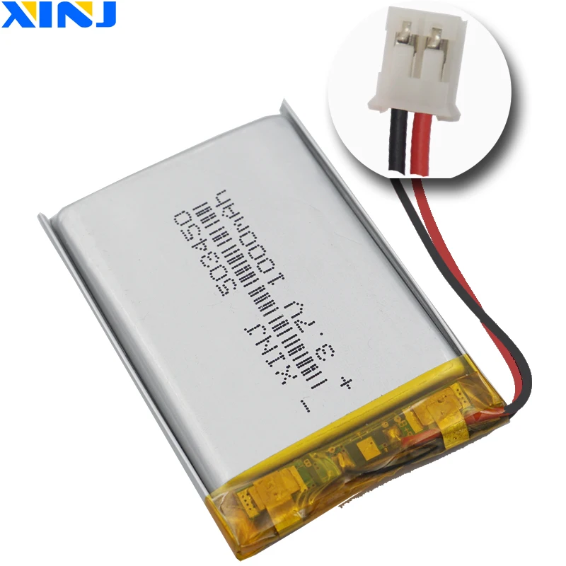 Литий-полимерный литий-полимерный аккумулятор 3,7 В, 1000 мАч, 3,7 Втч 503450   JST-PH 2,0 2-контактный разъем для записи, ручки, записывающего устройства, автомобильной камеры, Mp5 PAD GPS