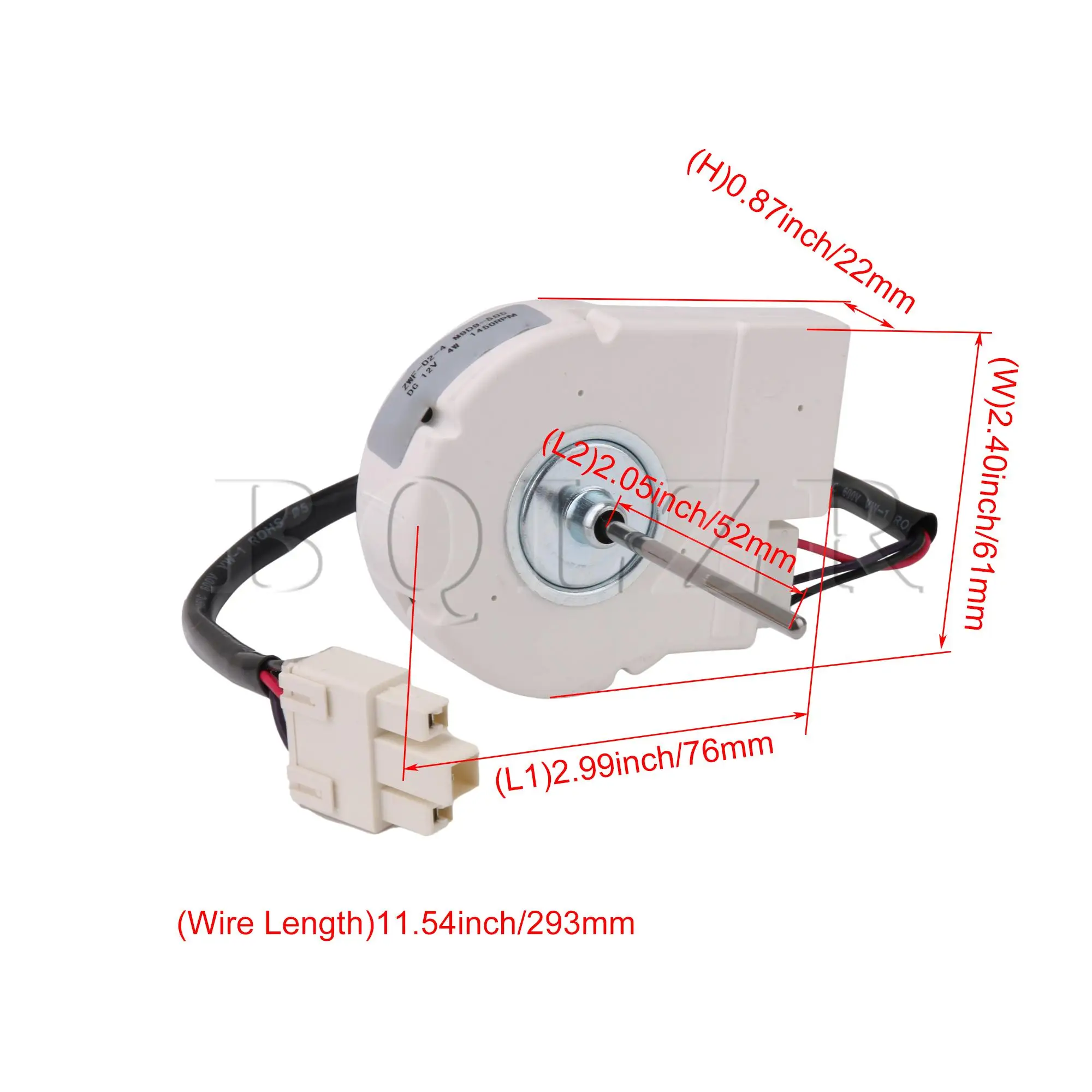 BQLZR 2100RPM DC12V 4W Refrigerator Evaporator Fan Motor 50240401000Q