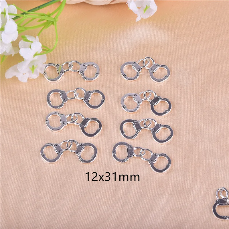 20pcs12x31mm Handcuffs  Metal Charms for  Earring  Bracelet DIY Jewelry  Making