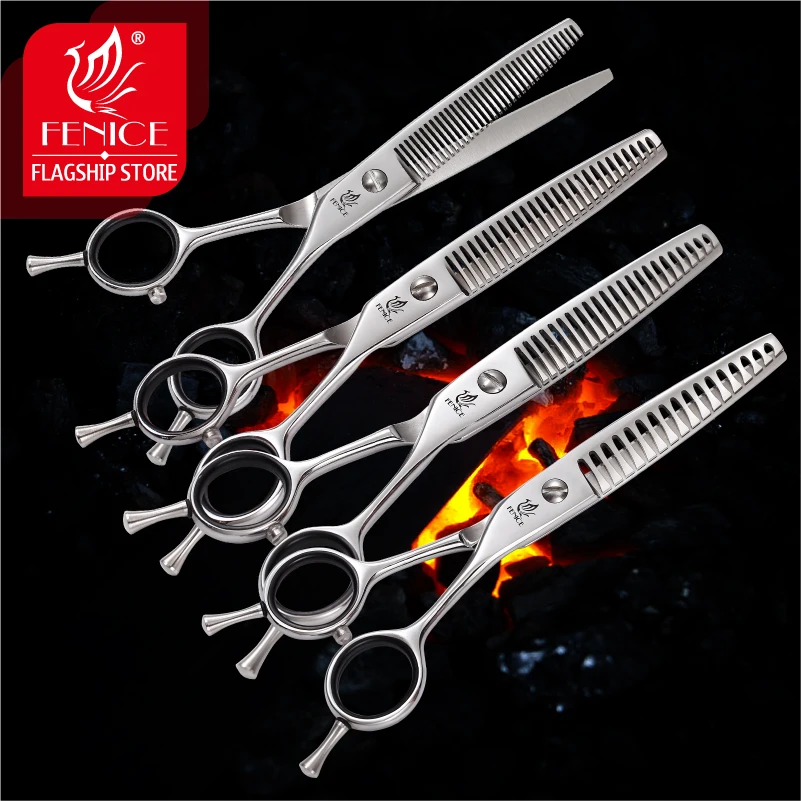 Fenice 6 inch Hair Thinning Styling Tool Hair Scissors Barber Scissors Stainless Steel Salon Hairdressing Shears Teeth Blades