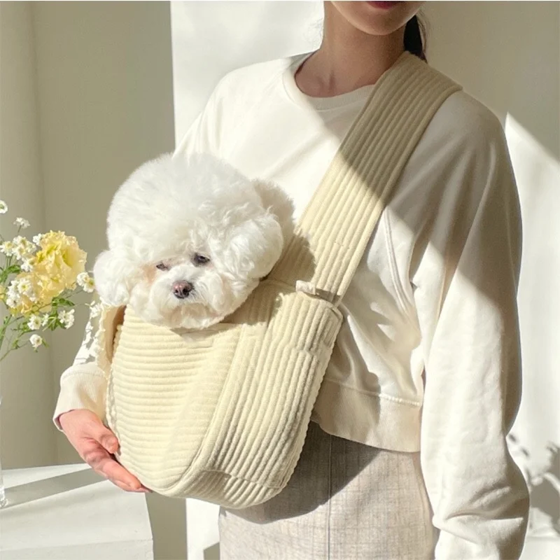 Fashion Dog Carrier Sling Bag Canvas Breathable Outdoor Hiking Small Pet Tote Bag Candy Color Puppy kitten Travel Shoulder Bag