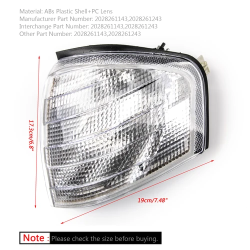 Imagen 2 del producto Areyourshop 1 par de luces de esquina, lámparas de señal de giro para Mercedes Benz Clase C W202 1994-2000, luces de esquina, accesorios para coche