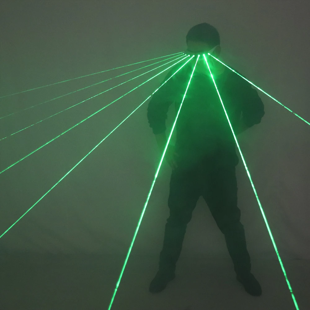 New Programmable Green Laser LED Glasses Dynamic Scanning Special Effects Dancing Stage Show DJ Club Party Laserman Show