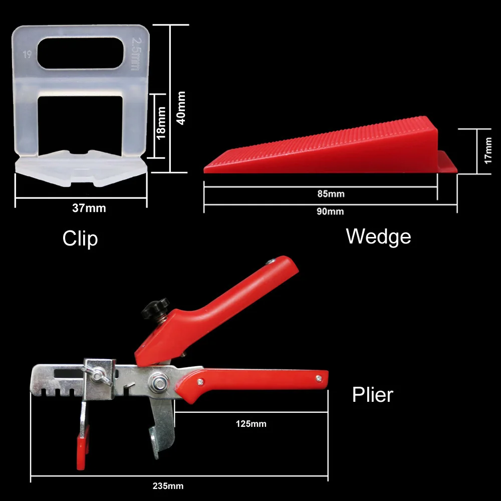 tile leveling system 401pcs  2.5mm 300pcs clips+100pcs Wedges +1piece plier plastic tiling tools tile Spacer tools