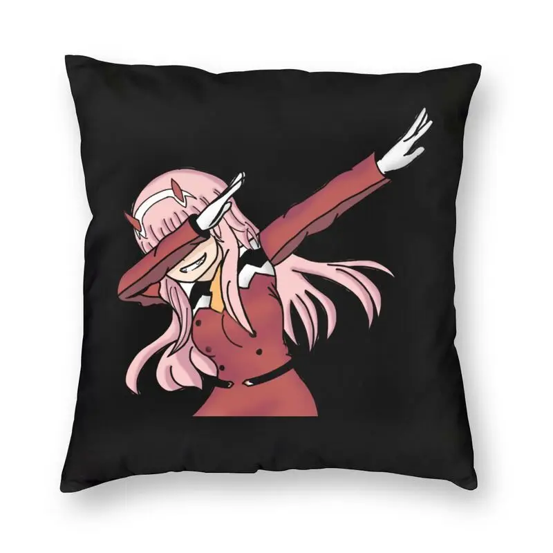 Dabbing Zero Two Cushion Cover 45x45cm Home Decorative 3D Printing Darling In The Franxx Throw Pillow Case for Car Double Side