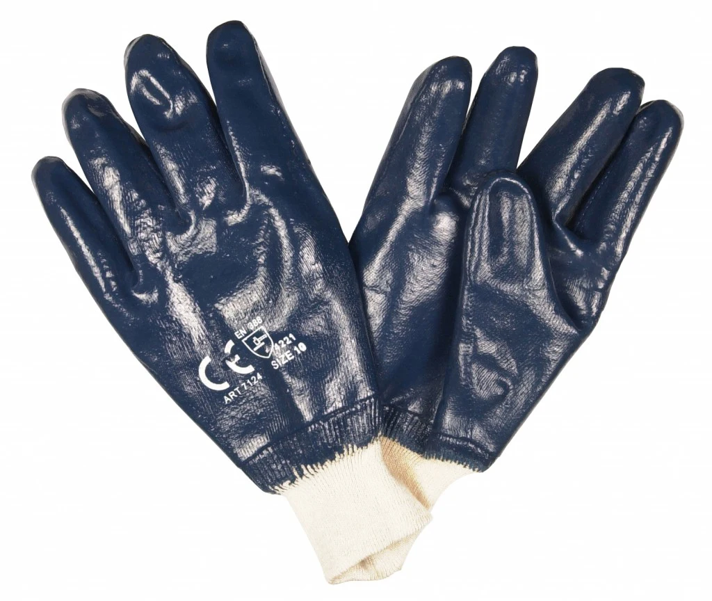 Heavy Duty Nitrile Work Gloves Cotton Jersey Gas Petrol Station Thermal Warm Winter Oil Proof Waterproof Anti Abrasion Safety