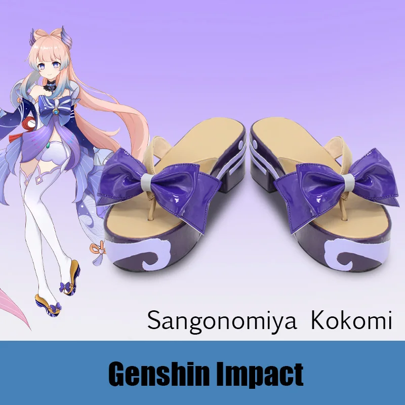 

Hot Game Impact Cosplay Kokomi Flip Flops Shoes Women/Men Beach Wear For Foot Length 225-300 Restored Character Shoes