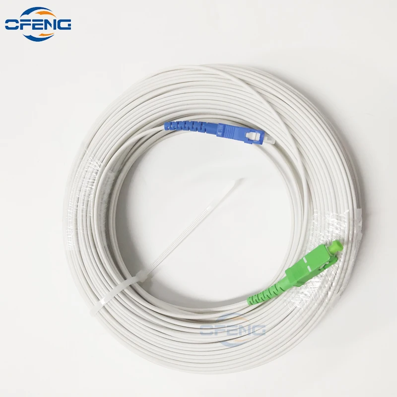 200M 2 Steel 1 core SC/UPC-SC/APC Indoor Outdoor Fiber Optic Drop Cable Optical Patch Cord Single Mode Simplex G675A1 DIY