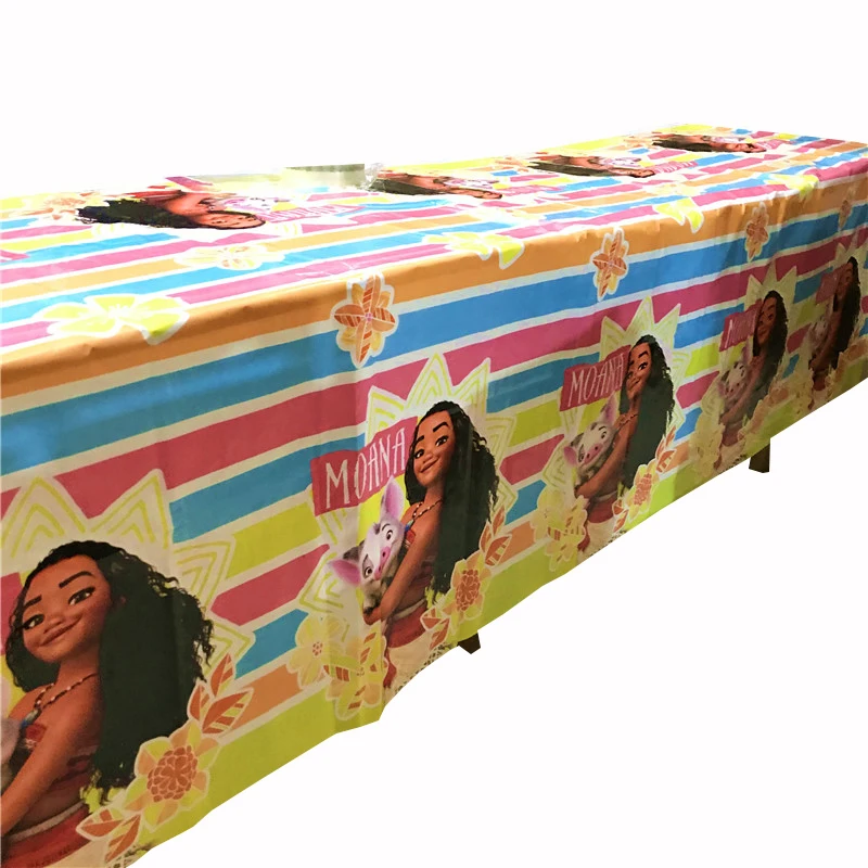 260*108cm Cartoon Moana Tablecloth Disney Moana Party Disposable Table Cover For Kids Happy Birthday Party Decoration Supplies