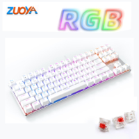 ZUOYA RGB Gaming Mechanical  Keyboard Red Switch 87 Keys  USB Wired клавиатура механичеcкая Anti-ghosting for computer notebook