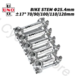 UNO Road Bike Stem 17 Degree Bicycle Handlebar Stem Silver Aluminum MTB Mountain Bike Stem Riser 70/80/90/100/110/120mm