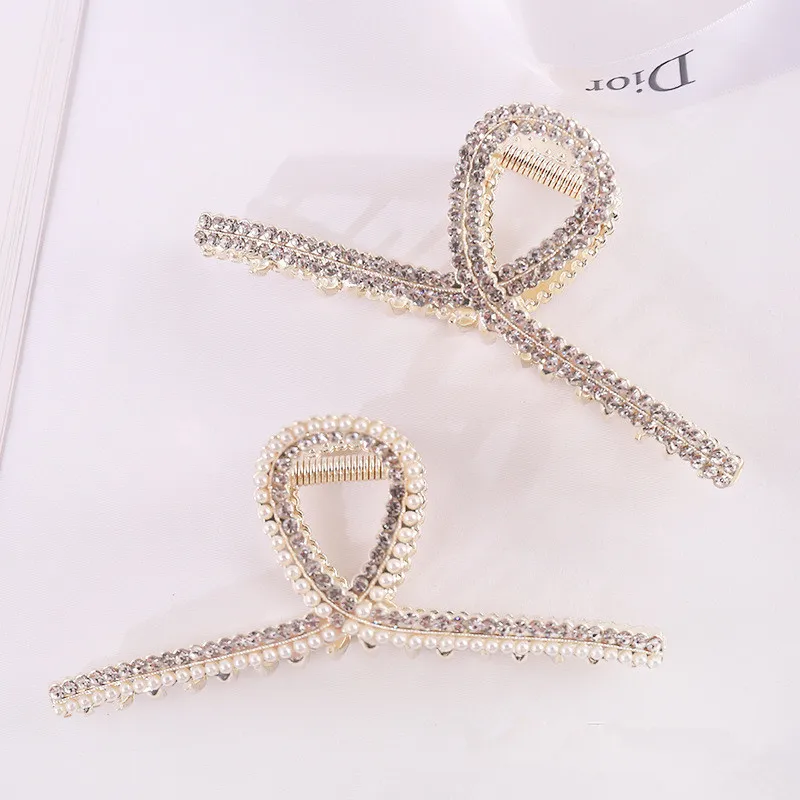 New Fashion  Exquisite Luxury Metal Alloy Pearl Rhinestones Hairpin Barrette for Women Girl Accessories Headwear