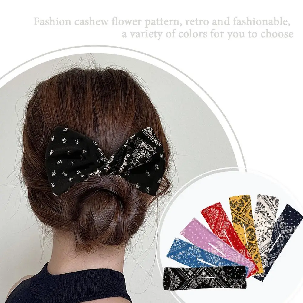 Deft Bun Women Knotted Print Maker Hairstyle Tools French Twist Donut Bun Hairpin Maker Hair Bands Retro Elegant Bowknot