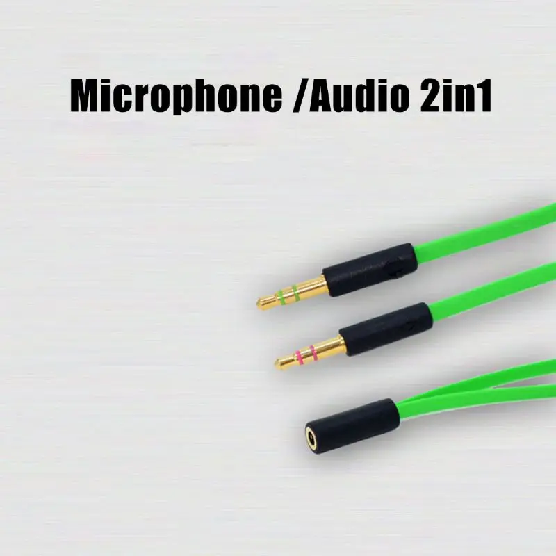 Earphone Audio Cable Headphone Adapter Splitter Headset Microphone for Razer