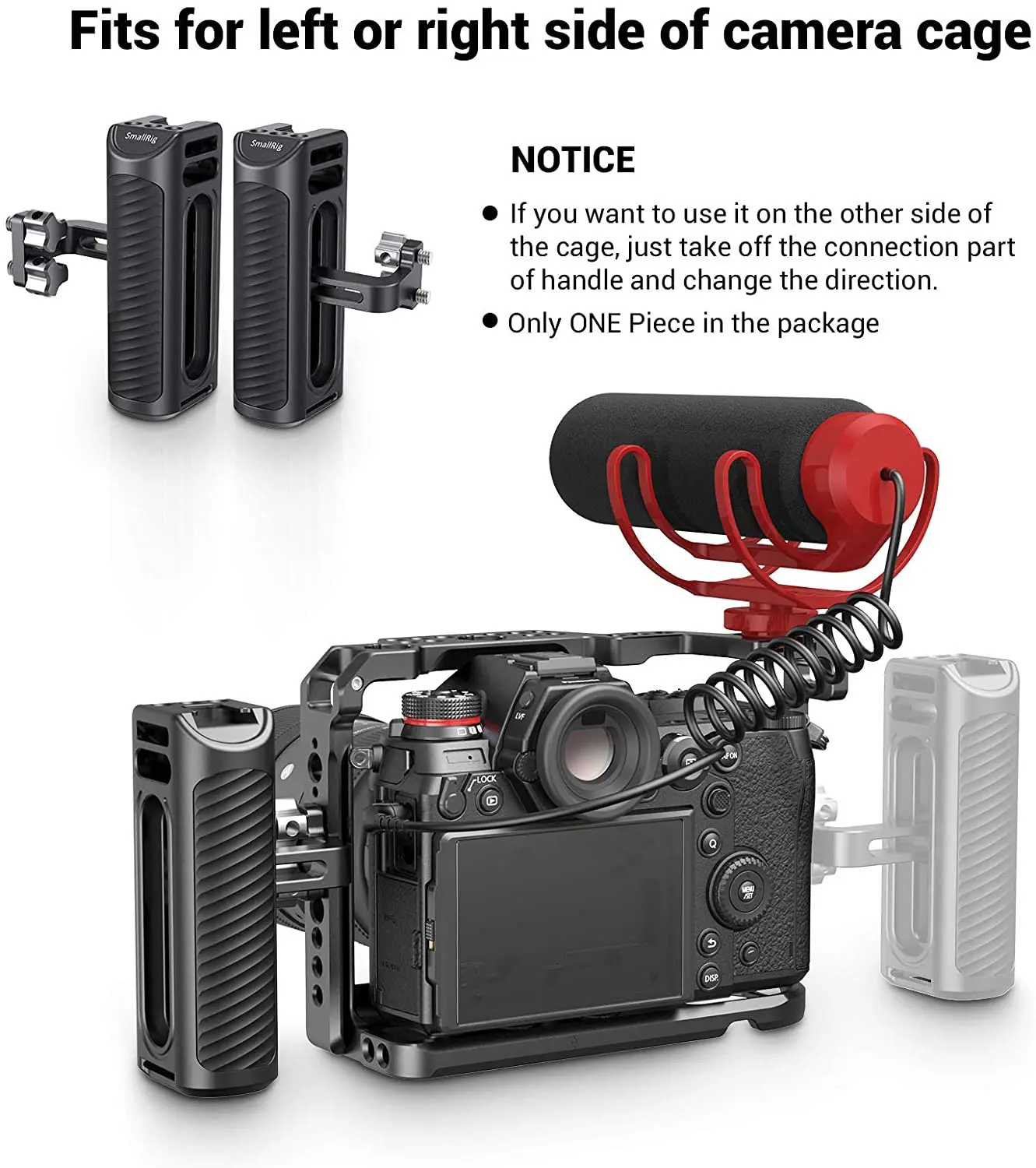 SmallRig алюминиевая универсальная Боковая ручка для камеры с холодным башмаком и отверстиями для резьбы 1/4 дюйма с расстоянием 18 мм сбоку 2425