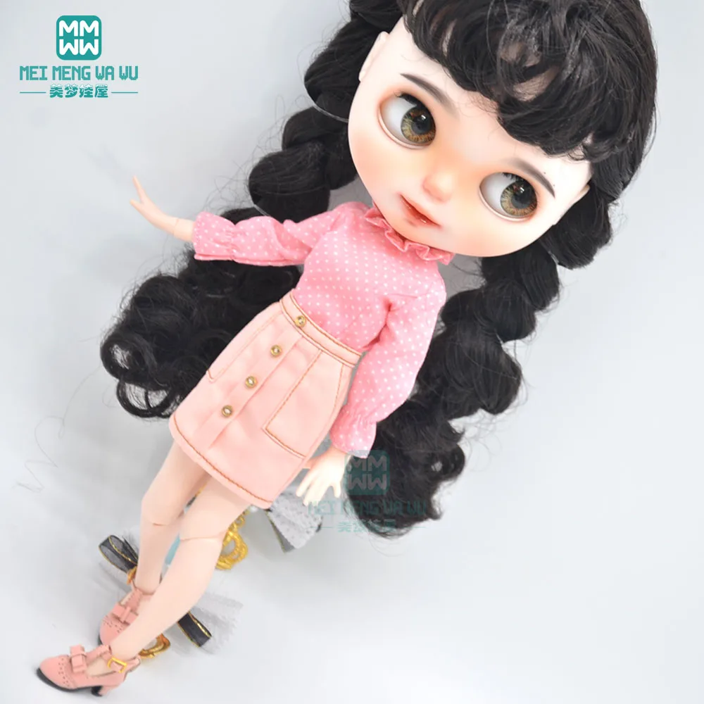 2020 new Blyth doll Clothes fashion turtleneck shirt, mini skirt for  Blyth doll ClotAzone OB23 OB24 1/6 doll accessories