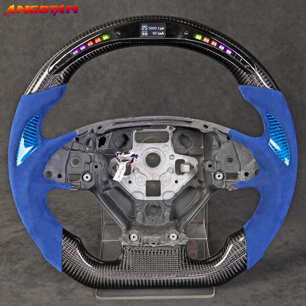 

Carbon Fiber Alcantara Leather Steering Wheel with LED Fit For Chevrolet Camaro C7