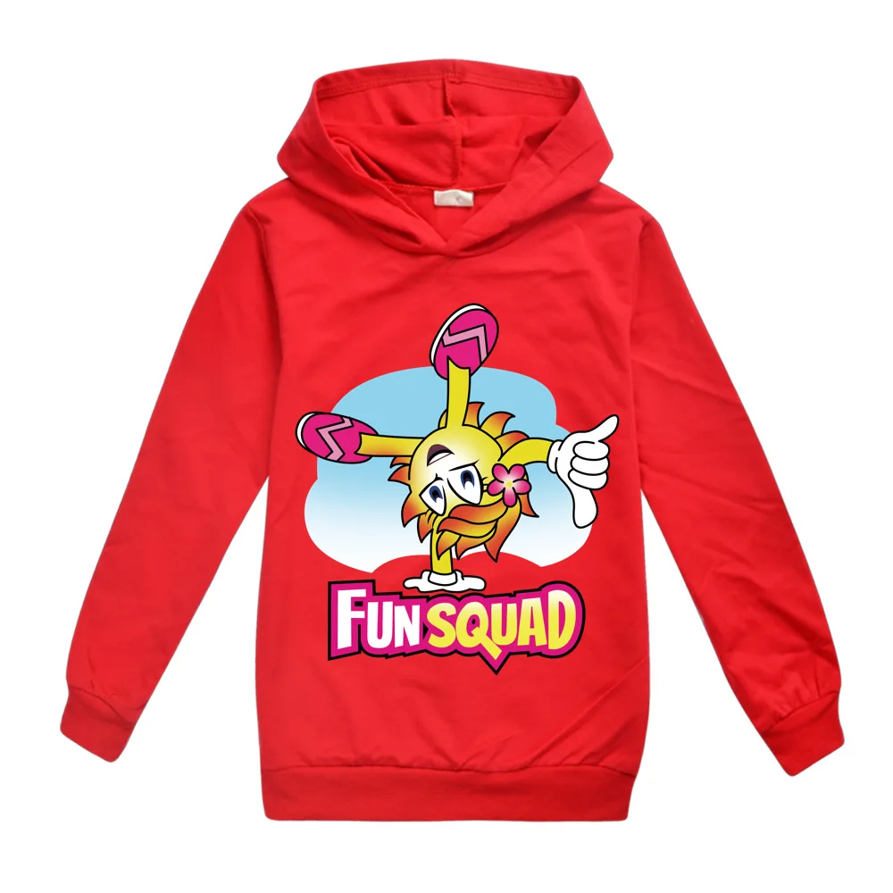 

2021 Girls Sweatshirt Spring Autumn Boys Hoodies Fun Squad Long Sleeve Hoodie T-shirt Top Teens Kids Clothes Children's Clothing