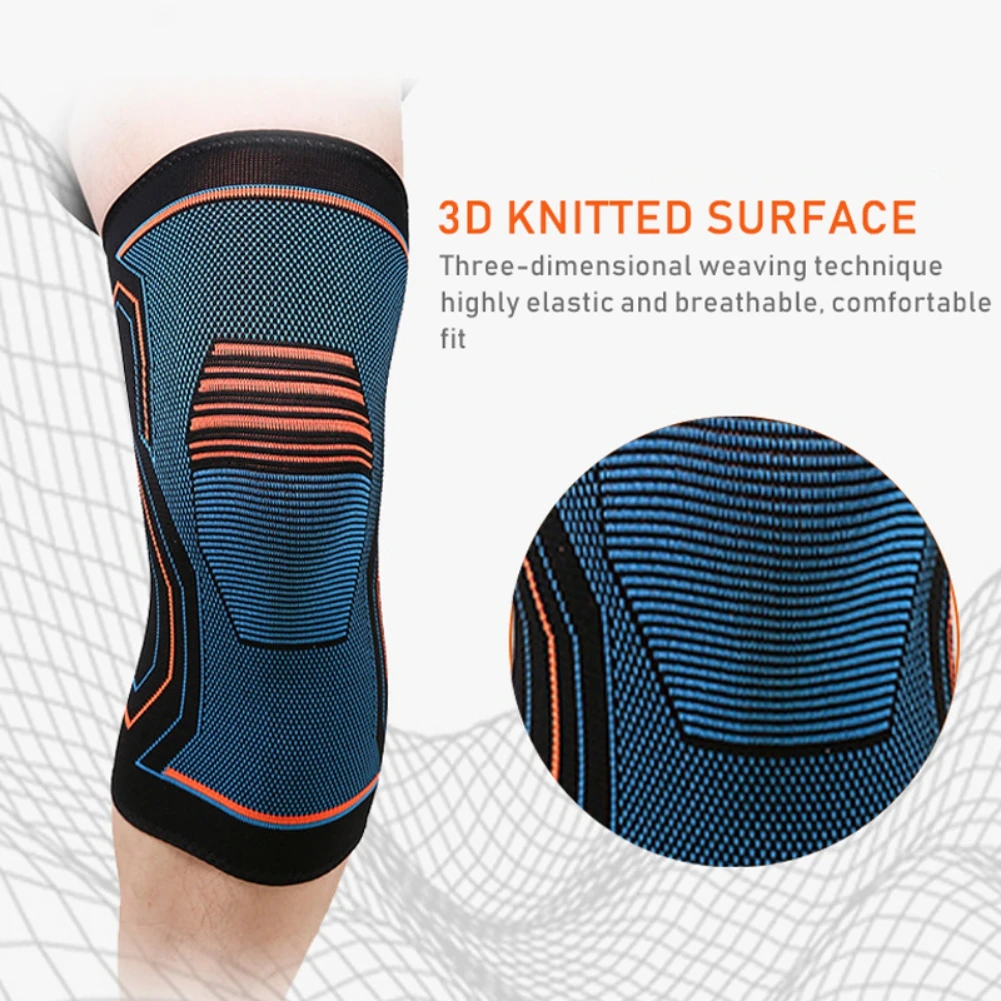 1PC Compression Knee Brace Workout Knee Support for Joint Pain Relief Running Basketball Knitted Knee Sleeve for Adult