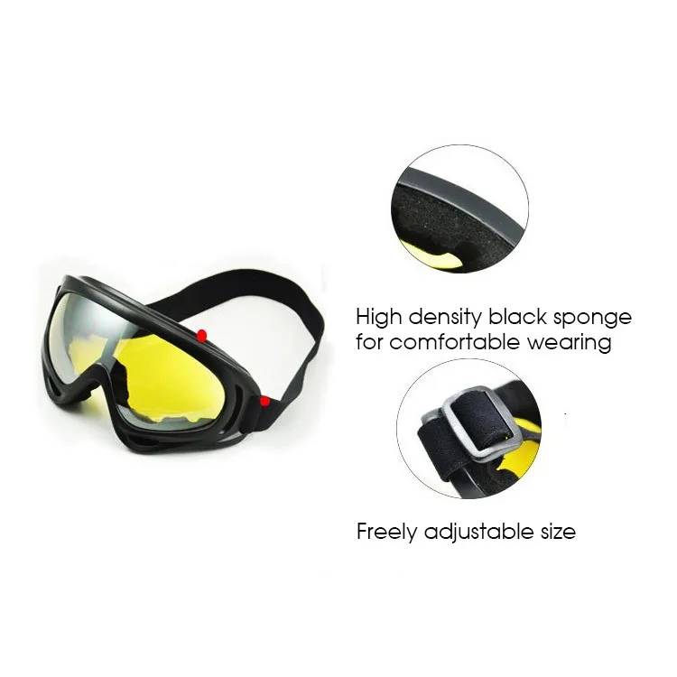 Lunettes de pare-brise de moto pour hommes et femmes, anti-sable, anti-poussière, équitation en plein air, lunettes de ski, lunettes de protection