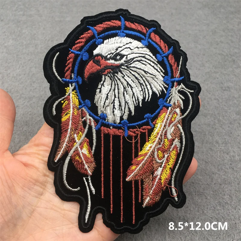 Live To Ride Punk Eagle Embroidered Patches on Clothes Iron on Patches for Clothing Jacket Badge DIY Biker Appliques Stirpes