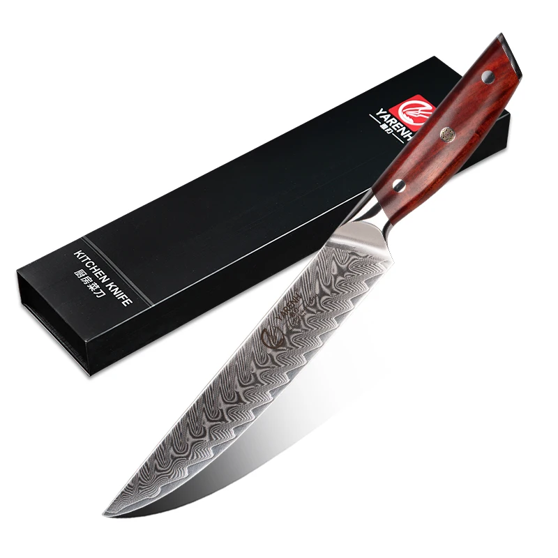 

YARENH 8 Inch Chef Professional Sashimi Knife - Kitchen Slicing Meat Cleaver Knife - 67 Layers Japanese Damascus Carbon Steel