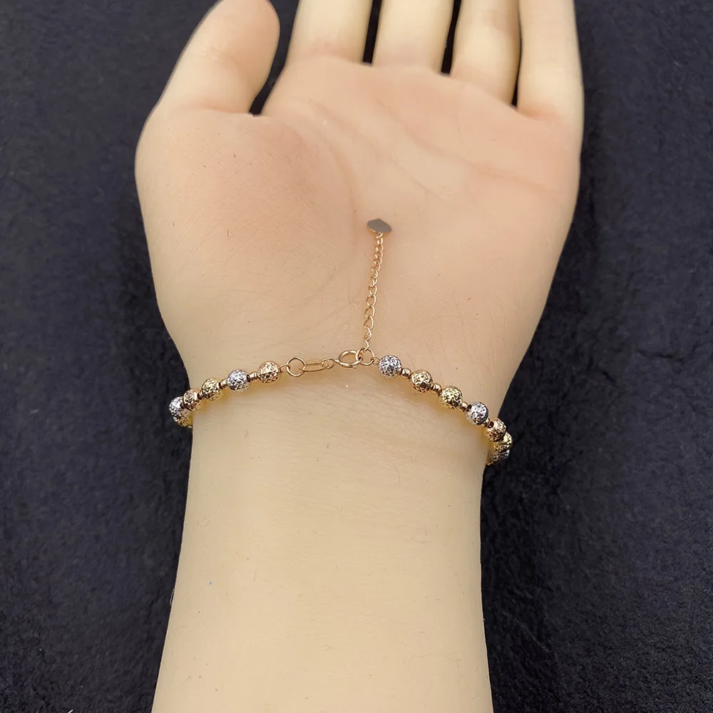 Sinya 18K Gold Luster Shine ลูกปัด Au750สร้อยข้อมือแฟชั่นเครื่องประดับสไตล์ร้อนขายสุภาพสตรีแม่ Lover ของขวัญ